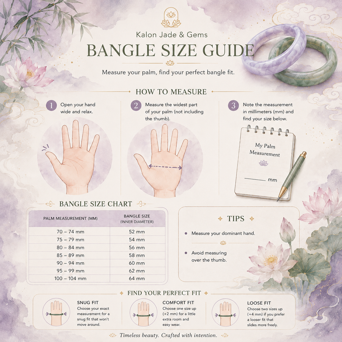 Bangle Size/Shape Guide