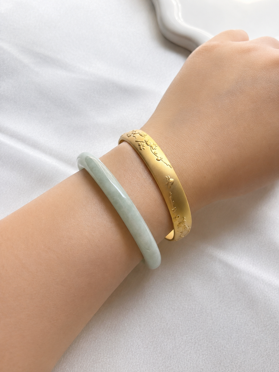 Golden Plum Blossom Cuff