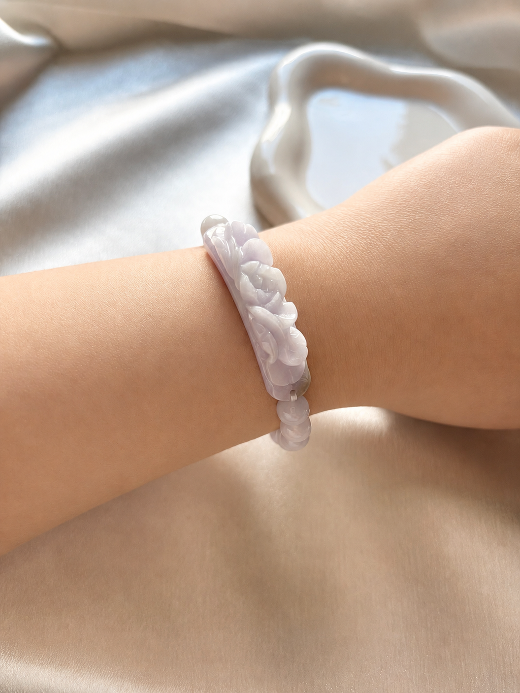 Lavender Peony Jade Bracelet