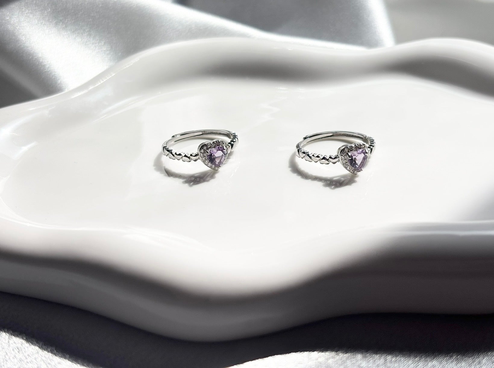 Amethyst Heart Ring