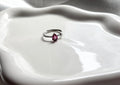 Pink Topaz Teardrop Ring