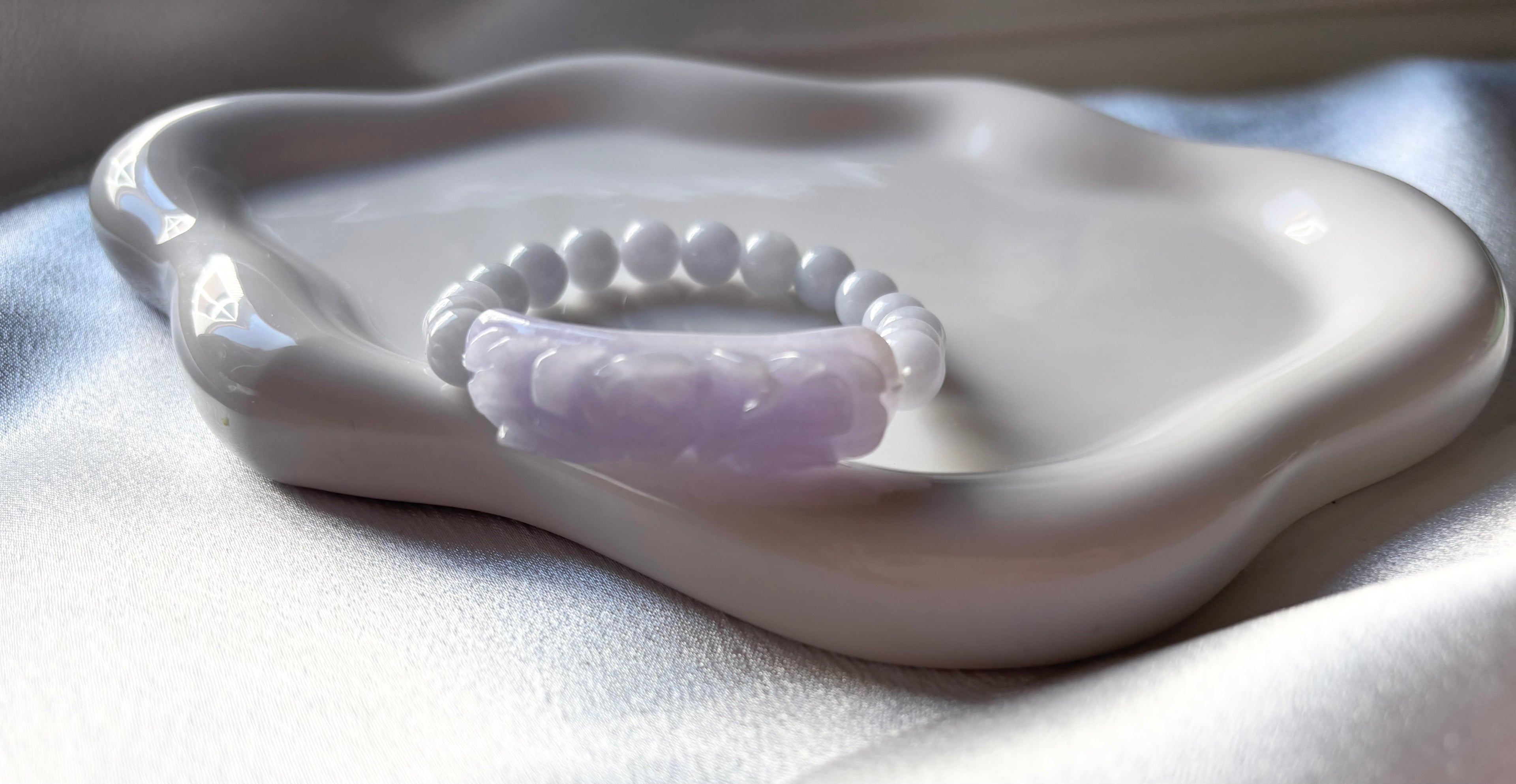 Lavender Peony Jade Bracelet