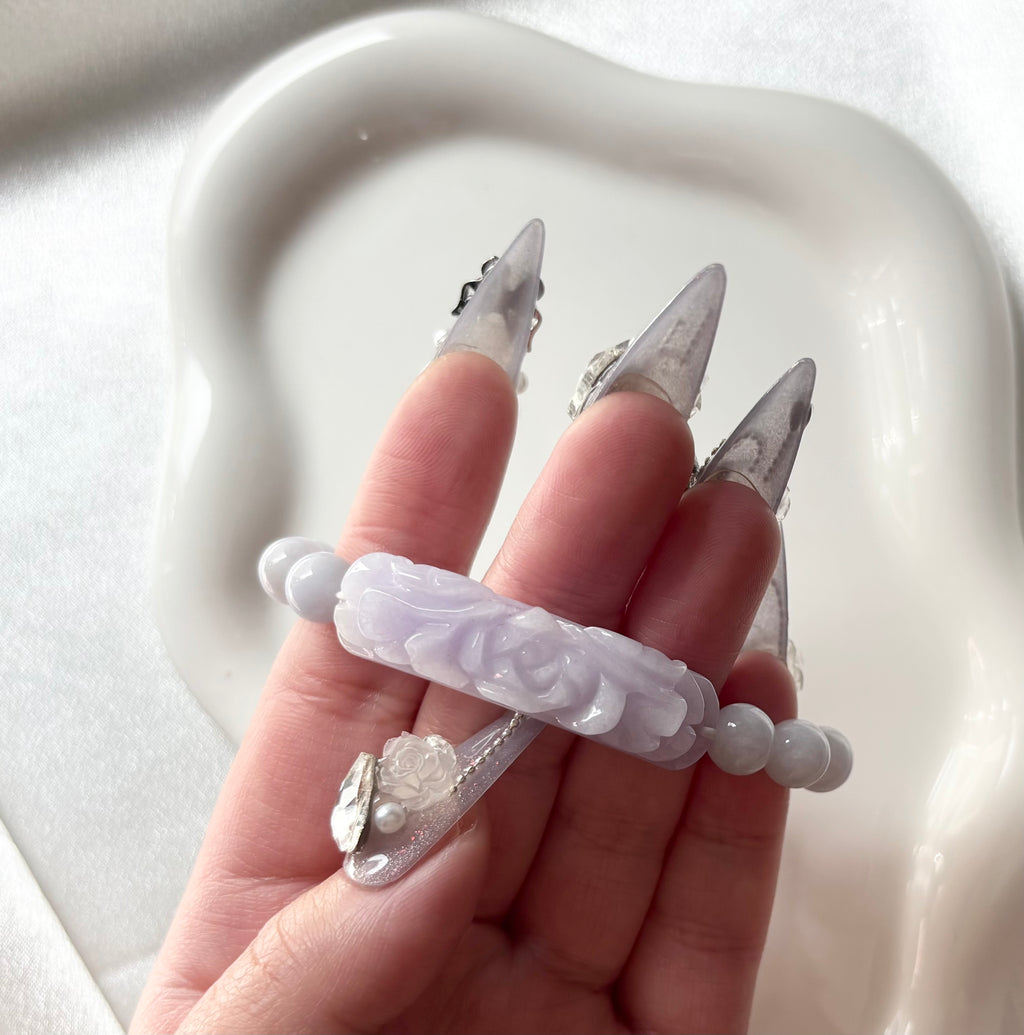 Lavender Peony Jade Bracelet