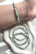 Blue Floating Flowers Jade Necklace & Bracelet Set