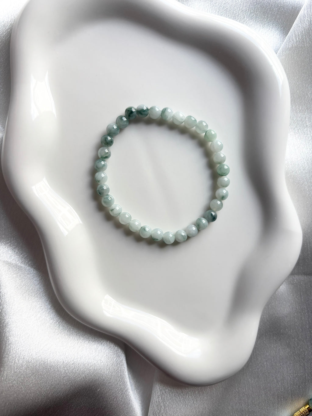 Blue Floating Flowers Jade Necklace & Bracelet Set