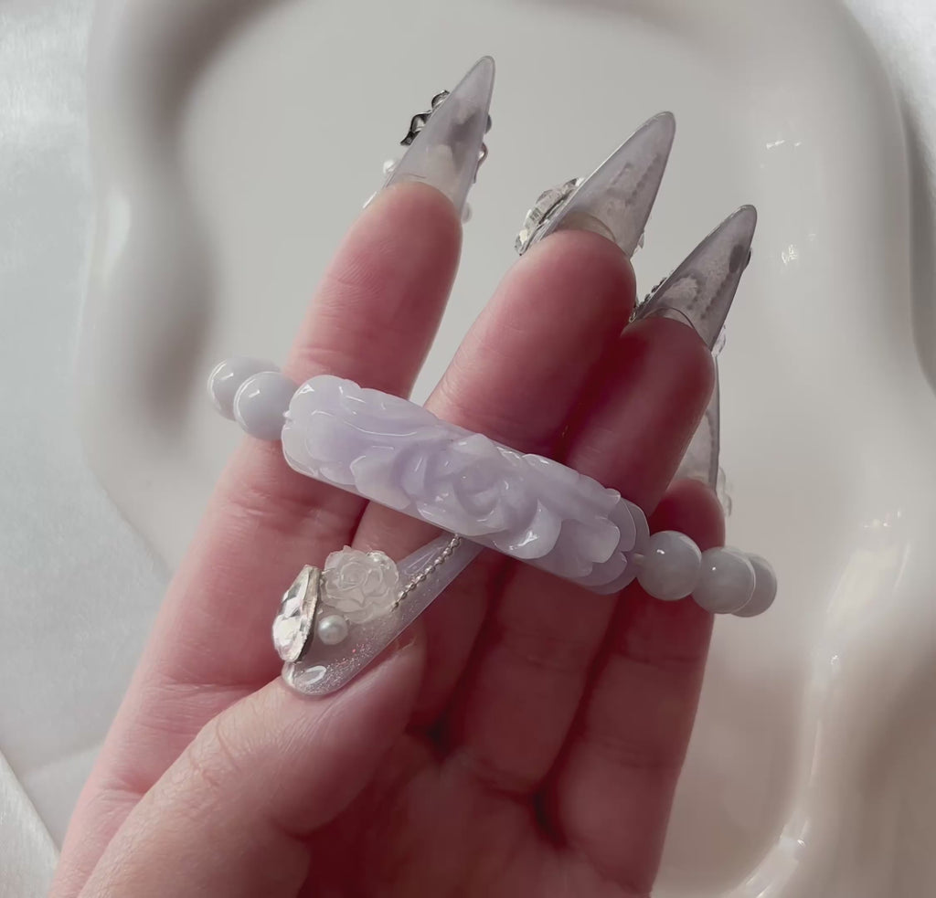 Lavender Peony Jade Bracelet
